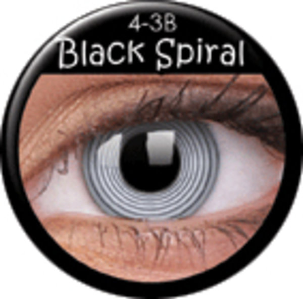 ColourVue Crazy šošovky - Black Spiral (2 ks ročné) - nedioptrické