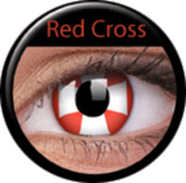 ColourVue Crazy šošovky - Red Cross (2 ks ročné) - nedioptrické