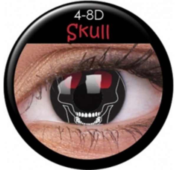 ColourVue Crazy šošovky - Skull ( 2 ks ročné) - nedioptrické