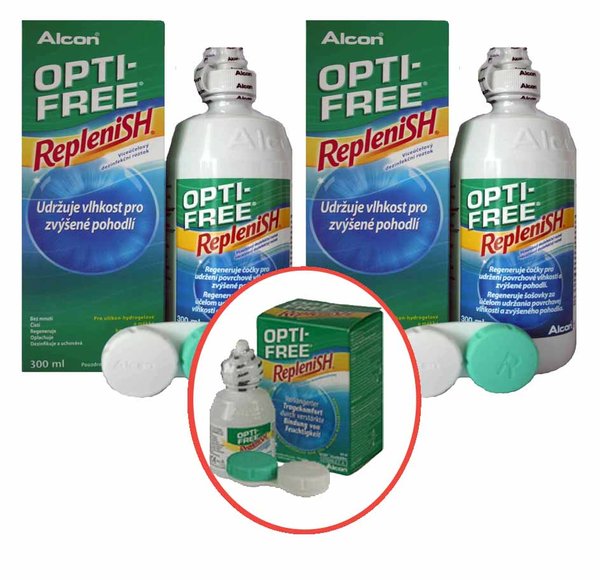 OPTI-FREE RepleniSH 2x300 + 120 ml s púzdry