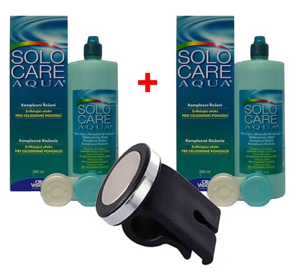 SoloCare Aqua 2 x 360 ml s 2 púzdry + Dárček Magnetický držiak na telefón