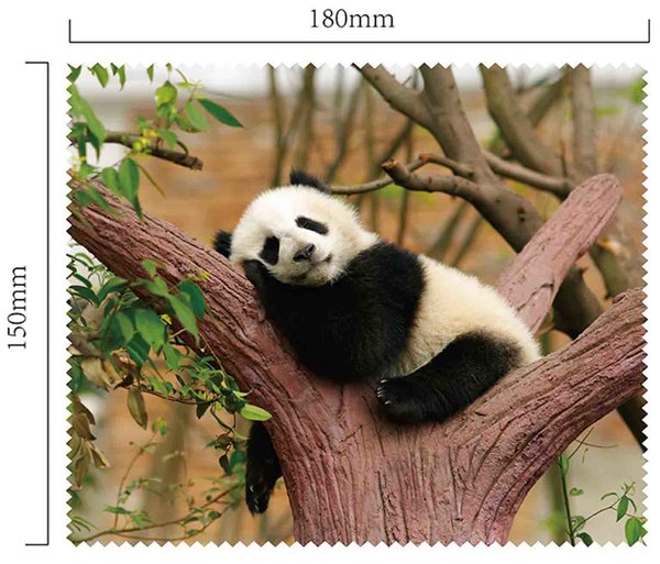 Handričku na okuliare z mikrovlákna - panda