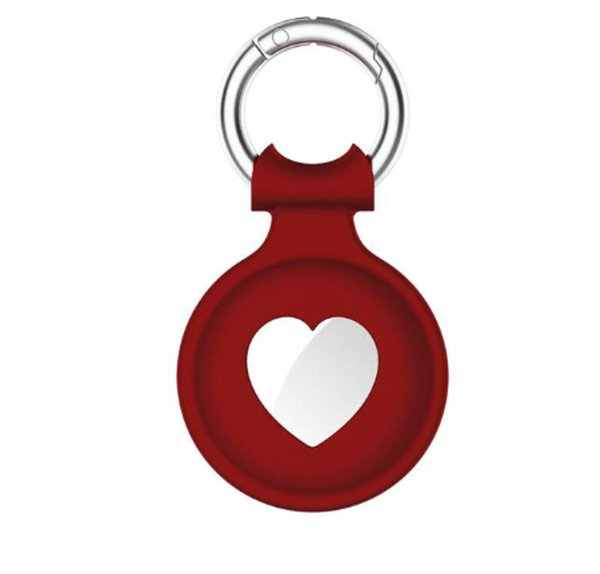 Silikónový ochranný kryt pre AirTag - tvar srdca červený
