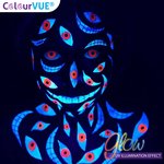 ColourVue Crazy šošovky UV svietiace Glow Red (2 ks ročné) - nedioptrické