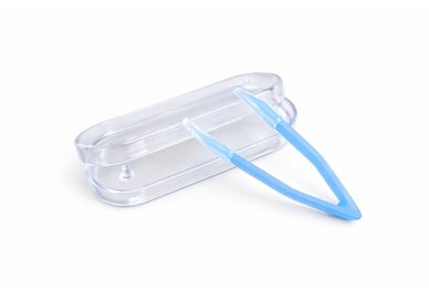 Pinzeta na kontaktné šošovky v puzdre - svetlo modrá