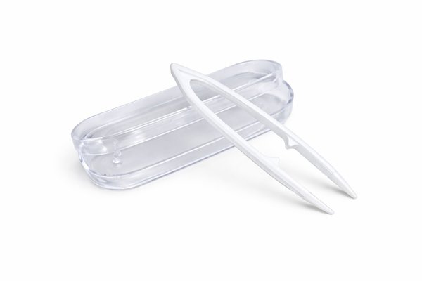 Pinzeta na kontaktné šošovky v puzdre, veľká – biela