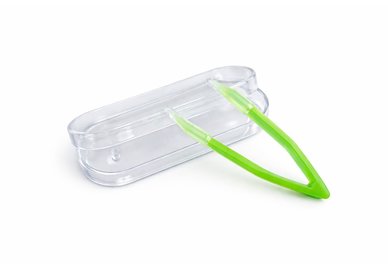 Pinzeta na kontaktné šošovky v puzdre - zelená