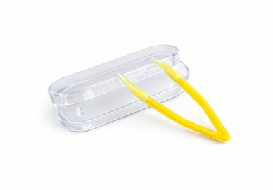 Pinzeta na kontaktné šošovky v puzdre - žltá